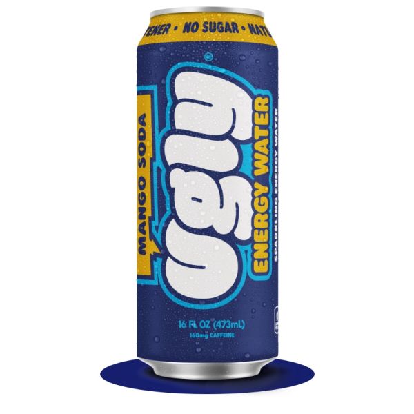 UGLY: Water Sparkling Mango Energy, 16 fo