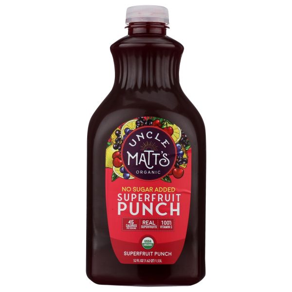 UNCLE MATTS ORGANIC: Organic Superfruit Punch No Sugar Added, 52 fo