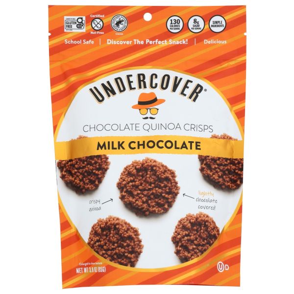 UNDERCOVER QUINOA: Milk Chocolate Quinoa Crisps, 3 oz
