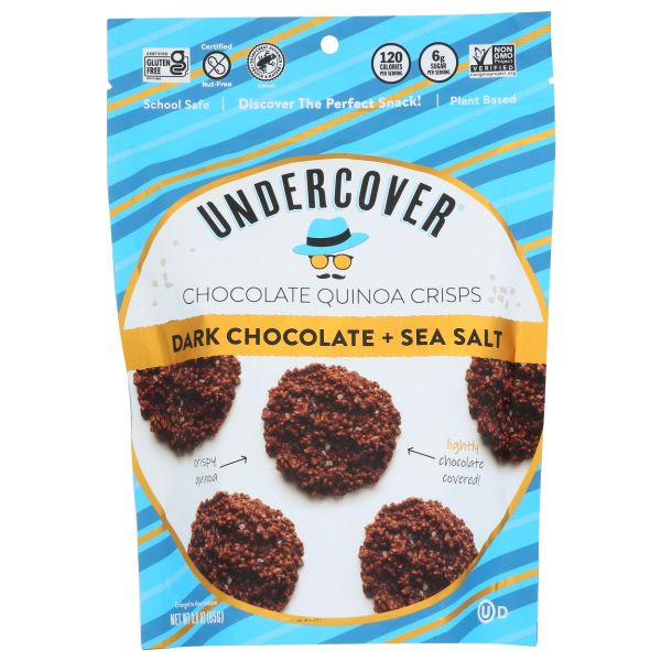UNDERCOVER QUINOA: Dark Chocolate and Sea Salt Quinoa Crisps, 3 oz