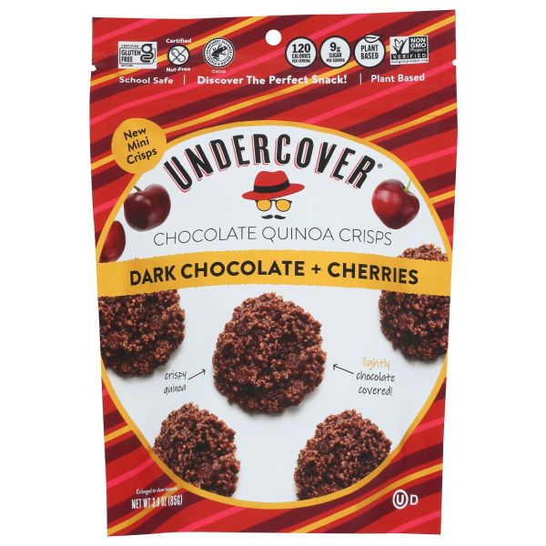 UNDERCOVER QUINOA: Dark Chocolate and Cherries Quinoa Crisps, 3 oz