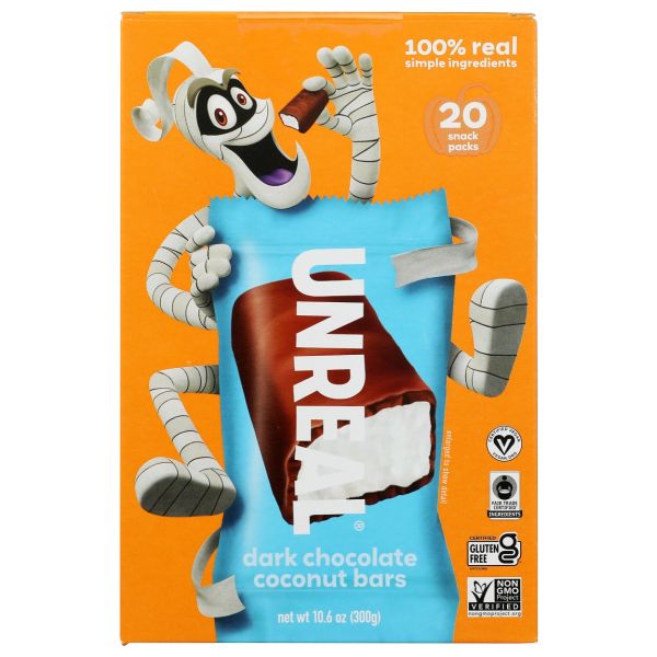 UNREAL: Dark Chocolate Coconut Bars 20 Count, 10.6 oz
