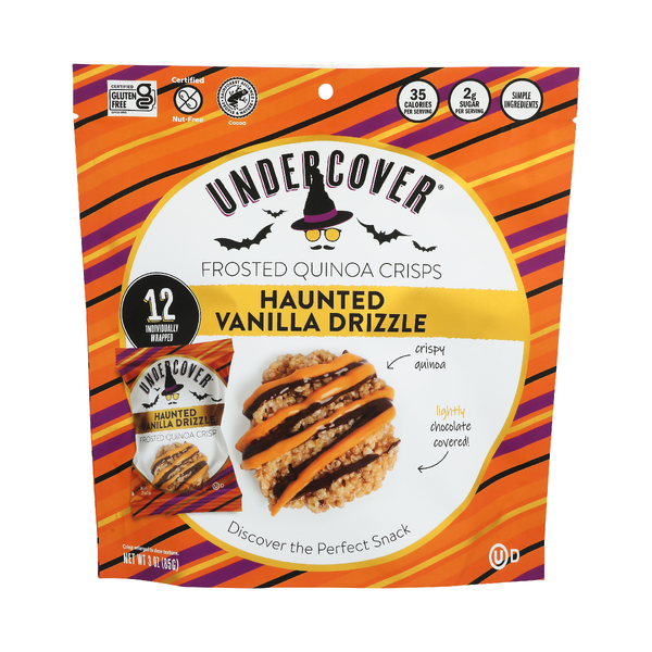 UNDERCOVER QUINOA: Haunted Vanilla Drizzle Frosted Quinoa Crisps, 3 oz