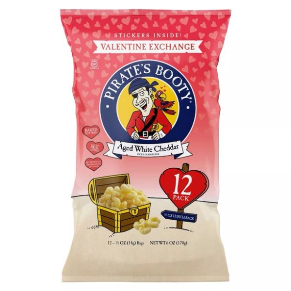 PIRATE BRANDS: Aged White Cheddar Rice and Corn Puffs Valentine Exchange, 6 oz