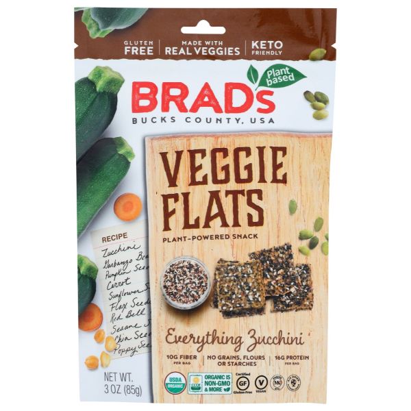 BRADS PLANT BASED: Veggie Flats Everything Zucchini, 3 oz