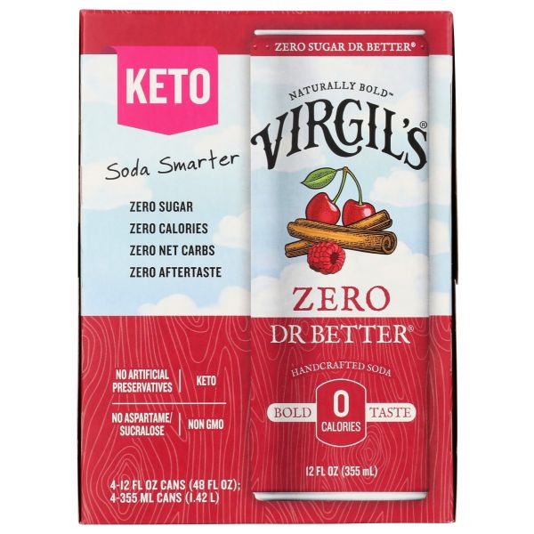 VIRGILS: Dr Better Zero Sugar 4Pk, 48 fo