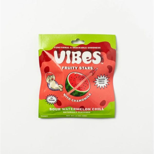 VIBES SNACKS: Sour Watermelon Chill Fruit Snacks, 1.1 oz