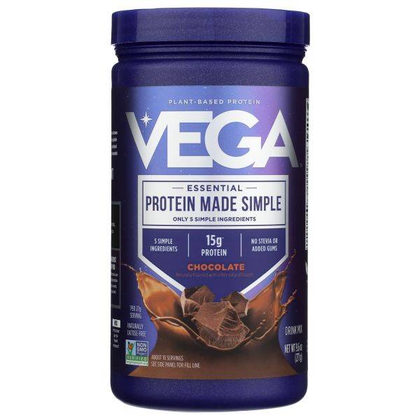 VEGA: Protein Made Simple Plant Based Protein Powder Dark Chocolate, 9.6 oz