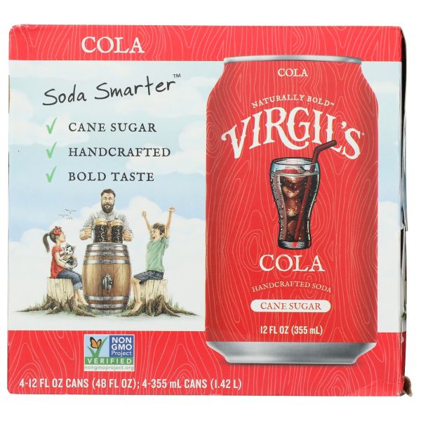 VIRGILS: Cola Soda 4 Count, 48 fo