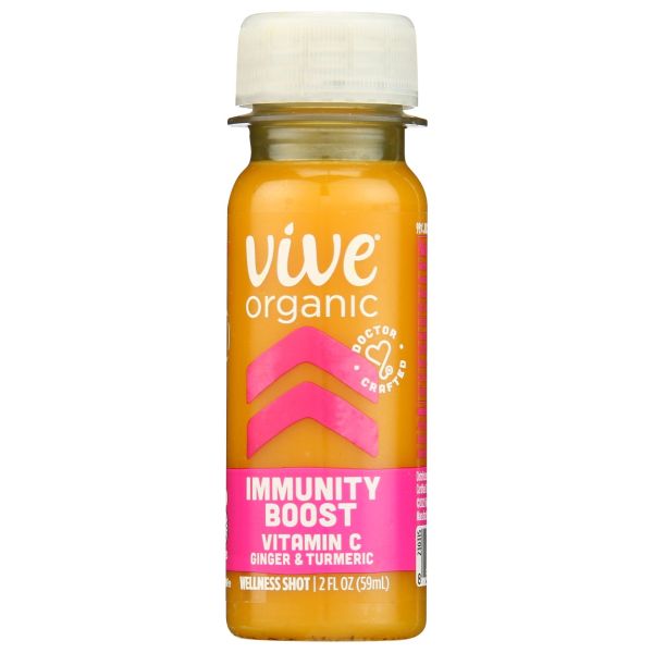 VIVE ORGANIC: Immunity Boost Shot Vitamin C Ginger and Turmeric,  2 fo