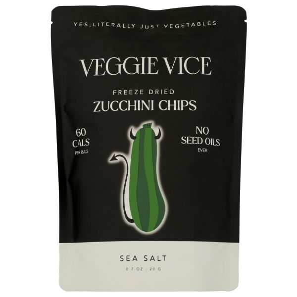 VEGGIE VICE: Freeze Dried Sea Salt Zucchini Chips, 0.7 oz