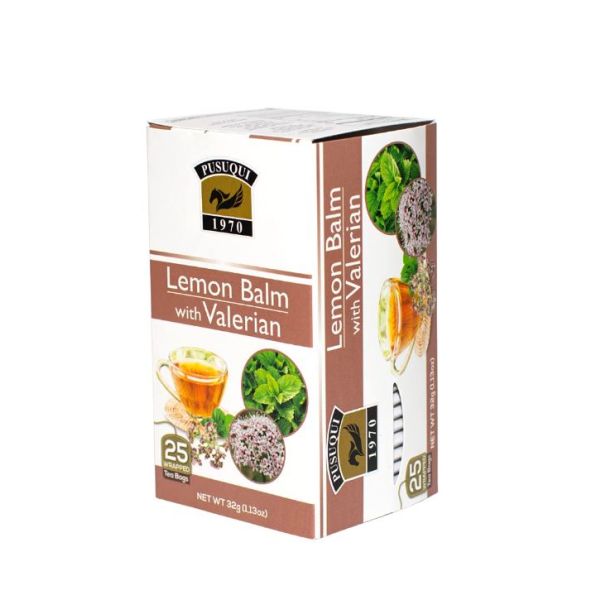 PUSUQUI: Lemon Balm Valerian Tea, 25 bg