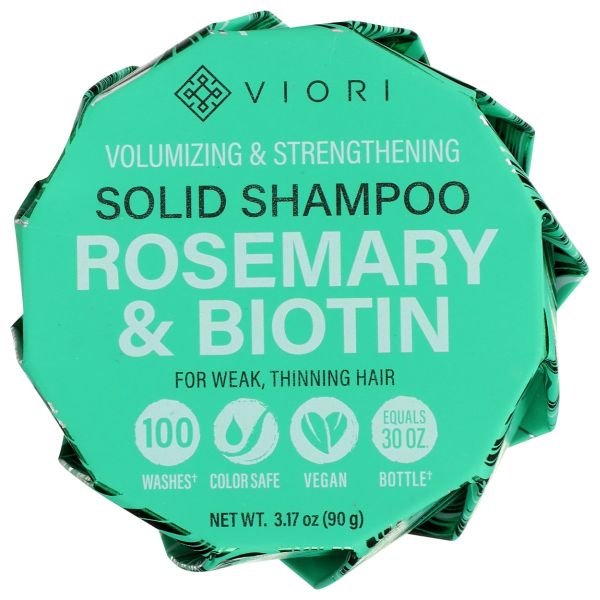 VIORI: Rosemary Biotin Shampoo Bar, 3.17 oz