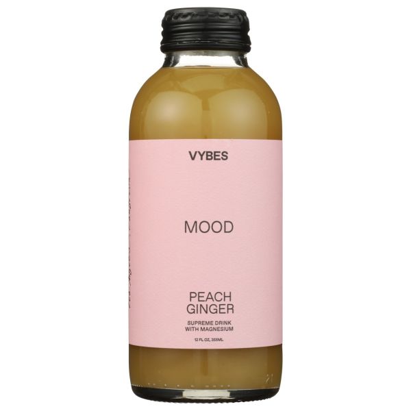 VYBES: Mood Peach Ginger Beverage, 12 fo