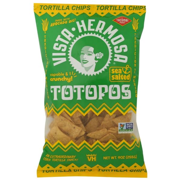 VISTA HERMOSA: Totopos Sea Salt Tortilla Chips, 9 oz