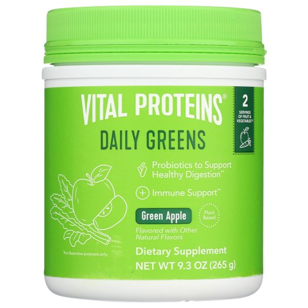 VITAL PROTEINS: Daily Greens Green Apple, 9.3 oz