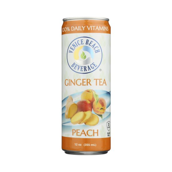 VENICE BEACH BEVERAGE: Ginger and Peach Vitamin Iced Tea, 12 fo