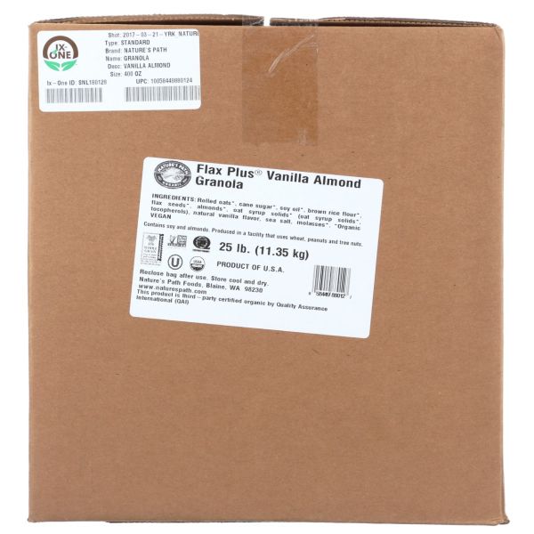 NATURES PATH: Vanilla Almond Flax Granola Bulk Box, 25 lb