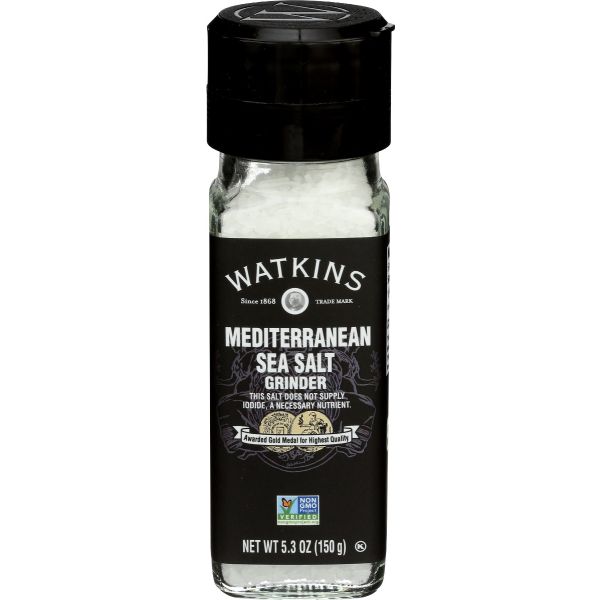 WATKINS: Mediterranean Sea Salt Grinder, 5.3 oz