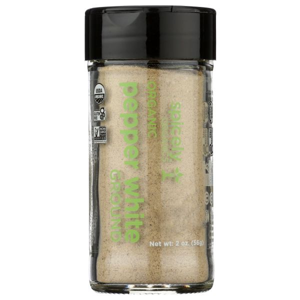 SPICELY ORGANICS: Organic Peppercorn White Ground Jar, 2 oz