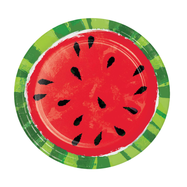 CREATIVE CONVERTING: Juicy Watermelon Dinner Plate, 8 ea