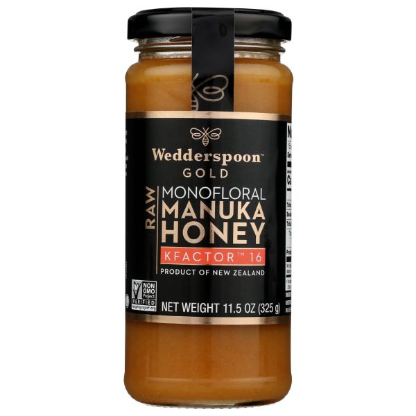 WEDDERSPOON: Raw Monofloral Manuka Honey KFactor 16, 11.5 oz