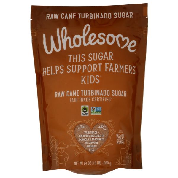 WHOLESOME SWEETENERS: Fair Trade Raw Cane Turbinado Sugar, 24 oz