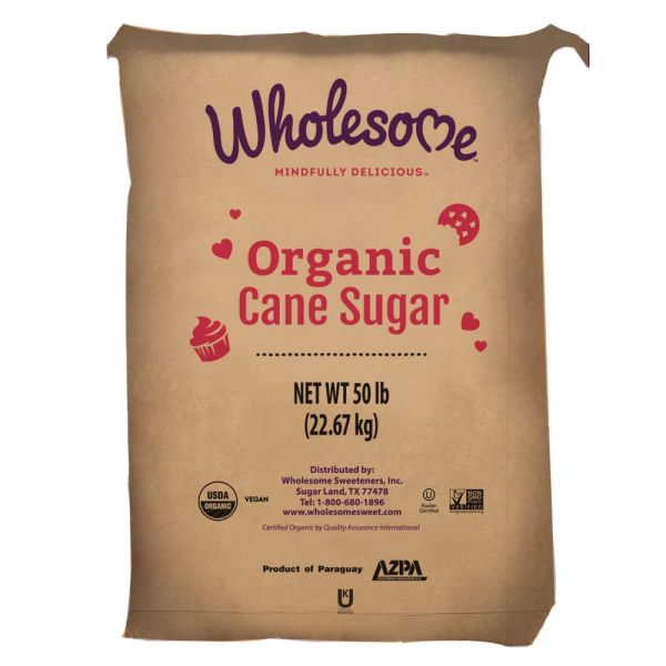 WHOLESOME SWEETENERS: Organic Cane Sugar, 50 lb