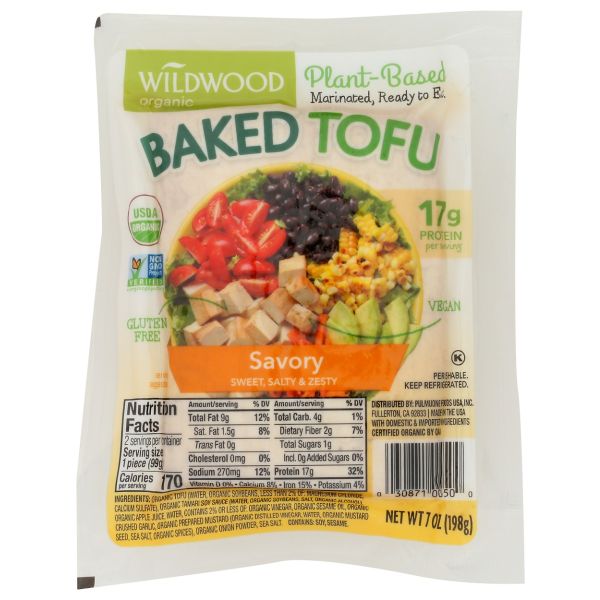 WILDWOOD: Baked Savory Tofu, 7 oz