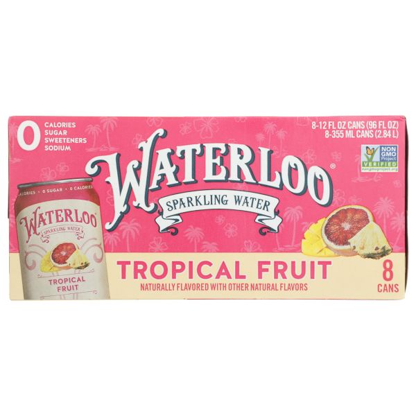 WATERLOO SPARKLING WATER: Tropical Fruit Water 8 Count, 96 fo
