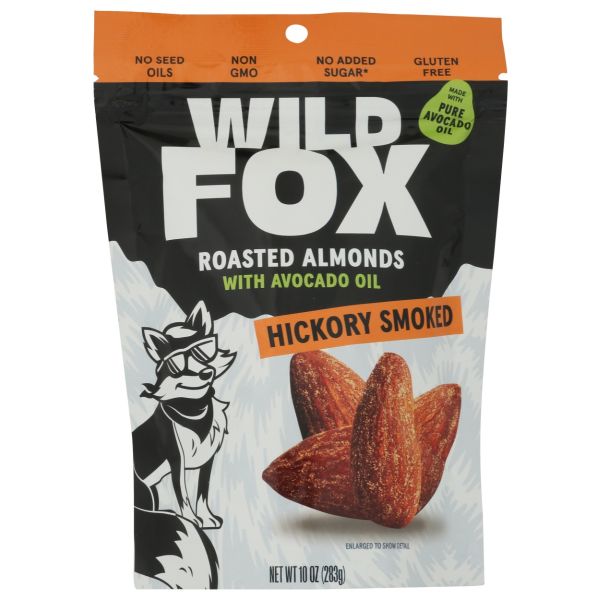 WILD FOX: Hickory Smoked Roasted Almonds, 10 oz