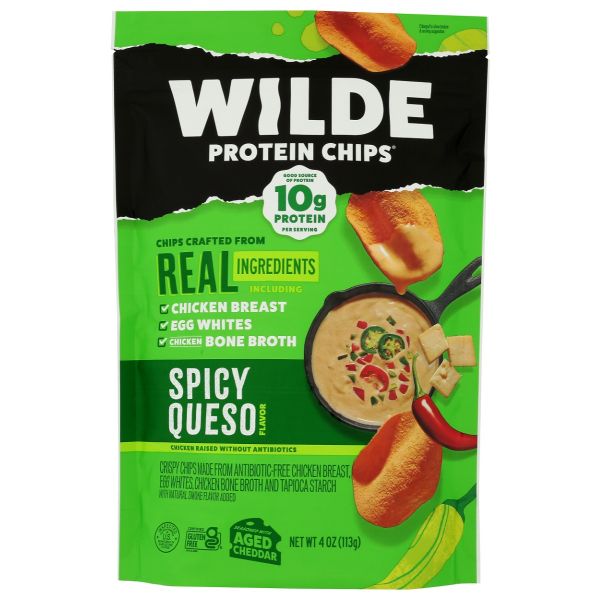 WILDE SNACKS: Spicy Queso Protein Chips, 4 oz