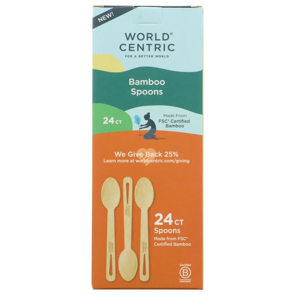 WORLD CENTRIC: Bamboo Spoons, 24 ct