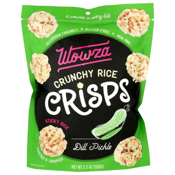 WOWZA: Dill Pickle Crunchy Rice Crisps, 3.5 oz