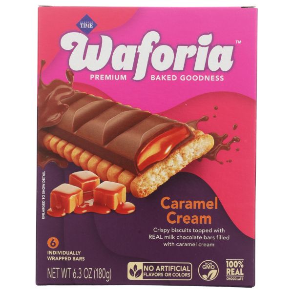 WAFORIA: Chocolate Caramel Cream Biscuit Bar, 6.3 oz