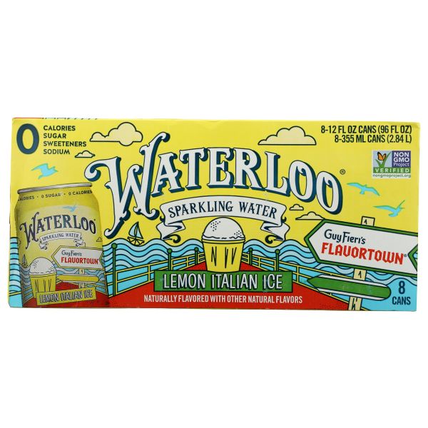 WATERLOO SPARKLING WATER: Lemon Italian Ice Water 8 Count, 96 fo