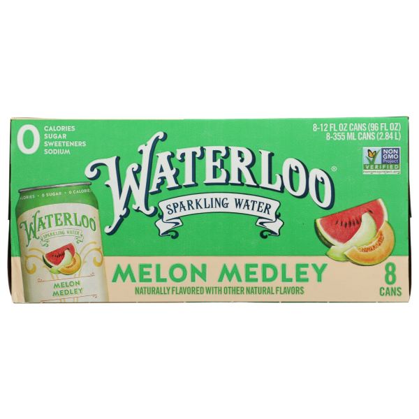 WATERLOO SPARKLING WATER: Melon Medley Sparkling Water 8 Count, 96 fo