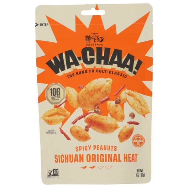 WA CHAA: Original Heat Spicy Sichuan Peanuts, 4 oz