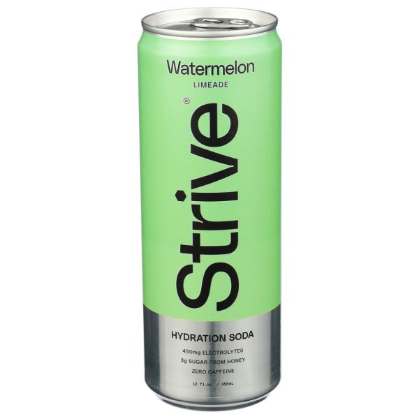 STRIVE: Watermelon Limeade Hydration Soda, 12 fo