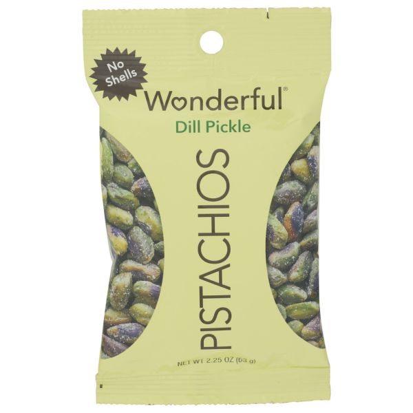 WONDERFUL PISTACHIOS: No Shell Dill Pickle Pistachios, 2.25 oz