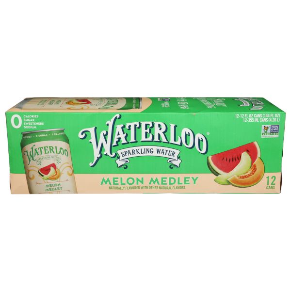 WATERLOO SPARKLING WATER: Melon Medley Sparkling Water 12 Count, 144 fo