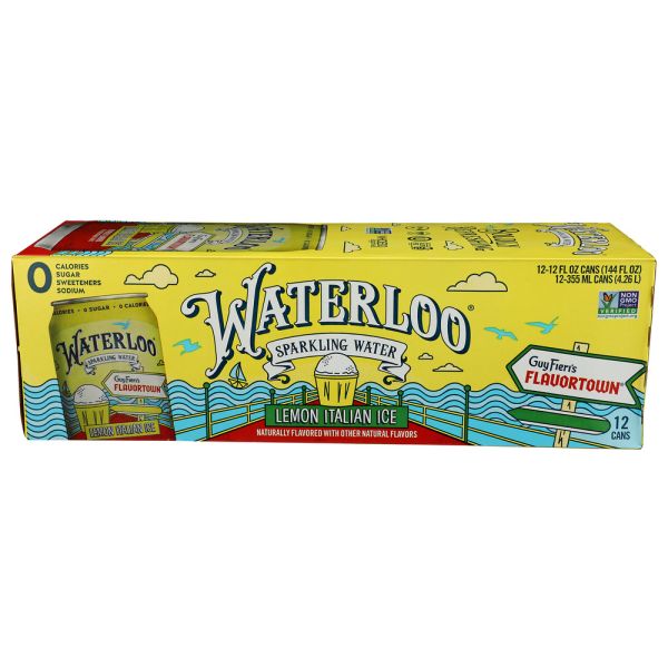WATERLOO SPARKLING WATER: Lemon Italian Ice Sparkling Water 12 Count, 144 fo