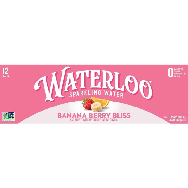 WATERLOO SPARKLING WATER: Banana Berry Bliss Sparkling Water 12 Count, 144 fo