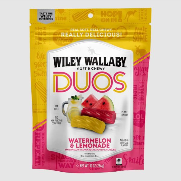 WILEY WALLABY: Watermelon Lemonade Licorice Duos, 10 oz