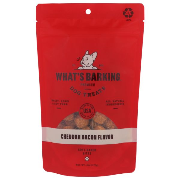 WHATS BARKING: Cheddar Bacon Soft Bites, 6 oz