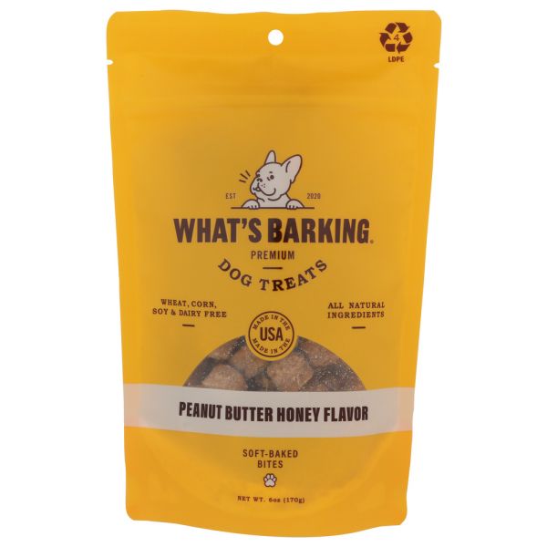 WHATS BARKING: Peanut Butter Honey Soft Bites, 6 oz
