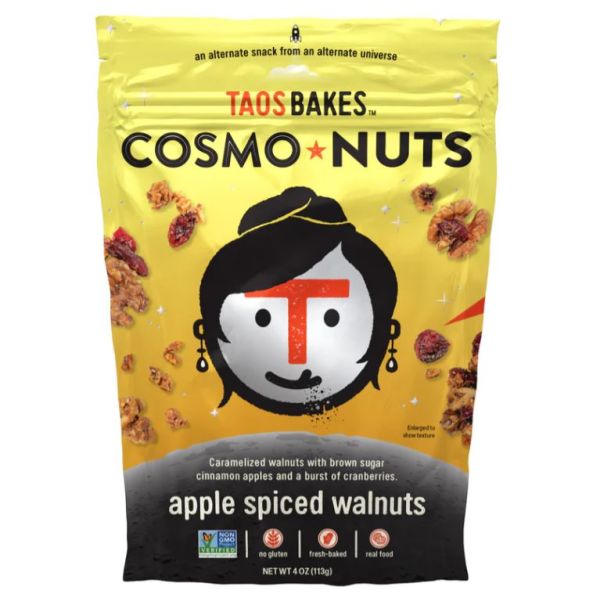 TAOS BAKES: Cosmo Nuts Apple Spiced Walnuts, 4 oz
