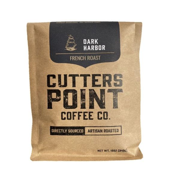 CUTTERS POINT COFFEE CO.: Dark Harbor French Roast Whole Bean Coffee, 12 oz