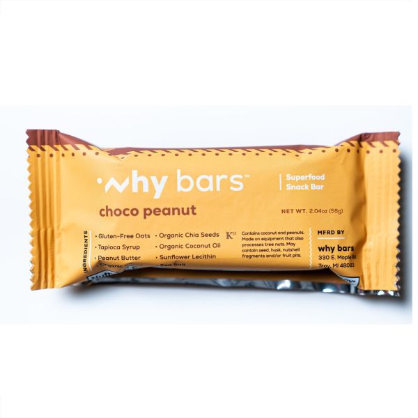 WHY BARS: Choco Peanut Bar, 2.04 oz