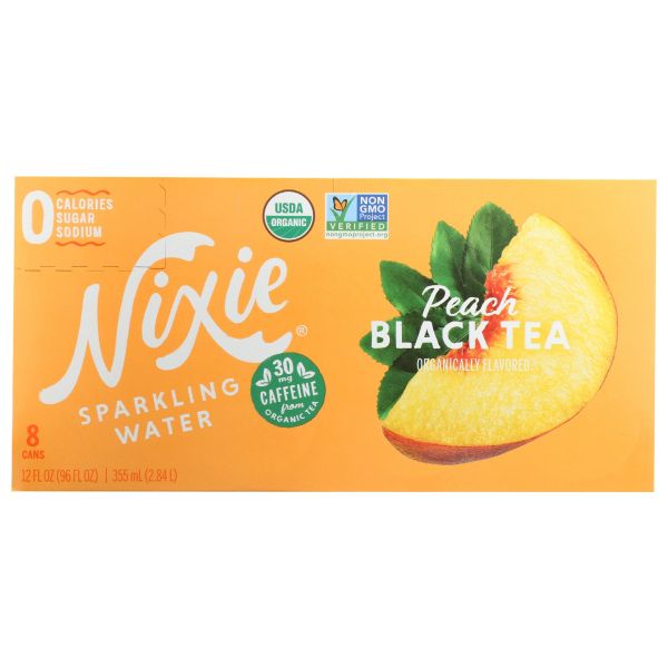 NIXIE: Peach Black Tea Sparkling Water 8Pk, 96 fo
